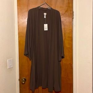 NWT A New Day Long Taupe Light Weight Duster with Kimono style sleeves